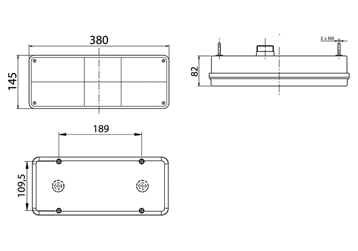 Rear lamp Left with License plate lamp and IVECO rear conn